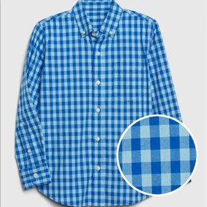 Gap Kids Blue Plaid Poplin Shirt L